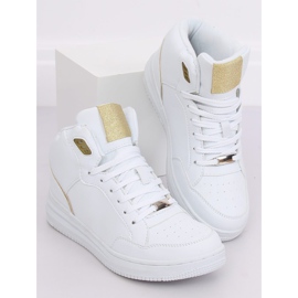 Zapato deportivo tobillo alto blanco y dorado 107-18 BLANCO / ORO 4