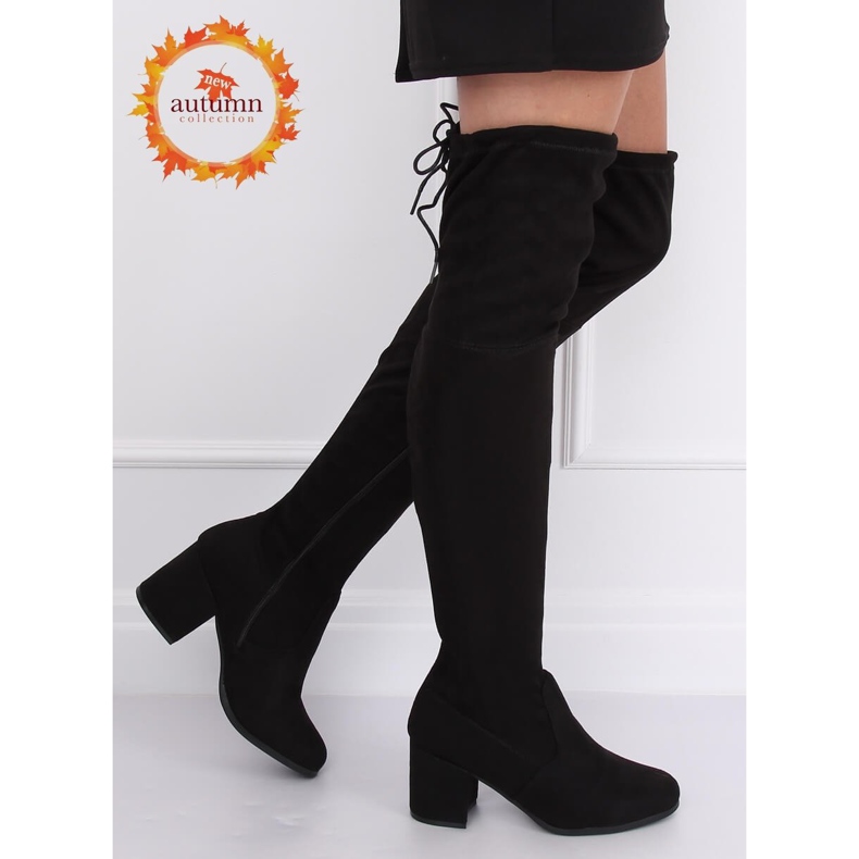 Botas por encima de la rodilla otoño negro C-7172 Negro 1