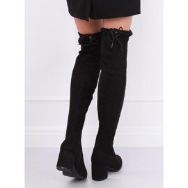 Botas por encima de la rodilla otoño negro C-7172 Negro 4