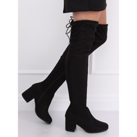 Botas por encima de la rodilla otoño negro C-7172 Negro 3