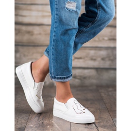 J. Star Slipons con diamantes de imitación blanco 1