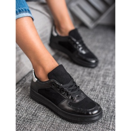 Jumex Zapatos deportivos atados negro 4