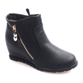 Botas cálidas en cuña con cremallera XY699 Negro 1