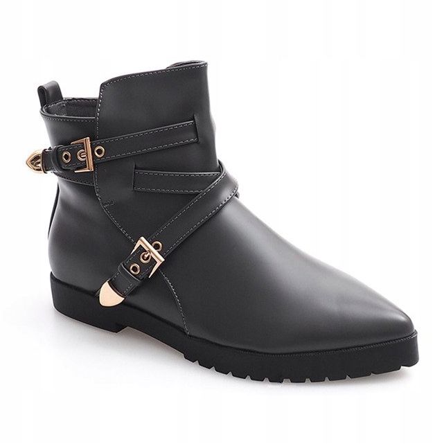 Botas Cálidas Elegantes Con Hebilla HW13 Gris 2 Botas Cálidas Elegantes Con Hebilla HW13 Gris 2