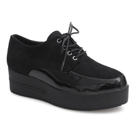 Botas Creepers en la plataforma negra MJ1358 negro 1