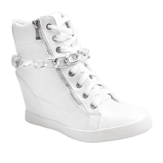 Botas Sneakers Con Cuña 8089 Blanco 1