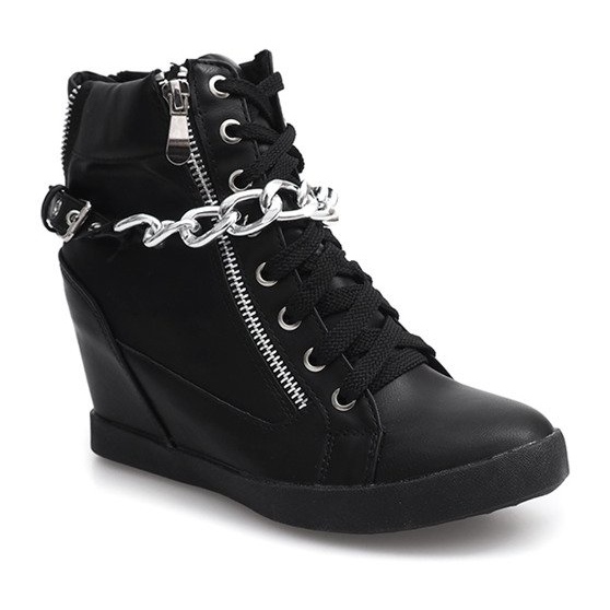 Botas Sneakers On Wedge 8089 Negro 1