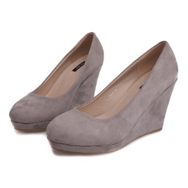 Zapatos de tacón de ante con cuña 2054 gris 1 Zapatos de tacón de ante con cuña 2054 gris 1