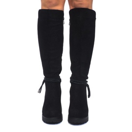 Botas de ante en poste ES8516 Negro 2