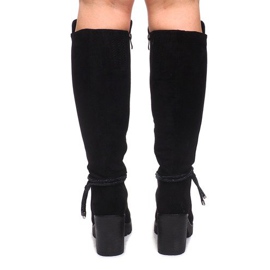 Botas de ante en poste ES8516 Negro 4