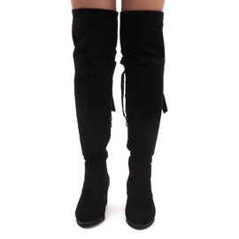 Botas de gamuza cálidas en una barra ES8517 Negro 2