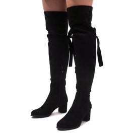 Botas de gamuza cálidas en una barra ES8517 Negro 1