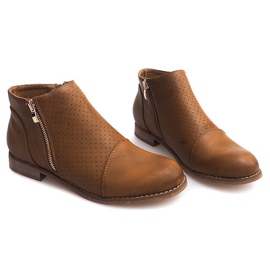 Bota calada con cremallera H197 Camel marrón 2