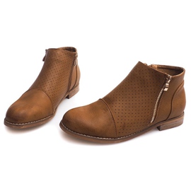 Bota calada con cremallera H197 Camel marrón 3