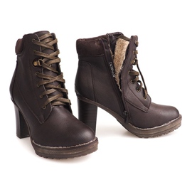 Botas Cordones Con Piel T12310-2 Marrón 2