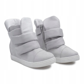 Deportivas Cuña Con Velcro 86-149 Gris 2