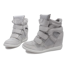 Zapatillas grises con cuña FY8515 2