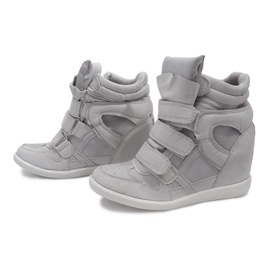 Zapatillas grises con cuña FY8515 3