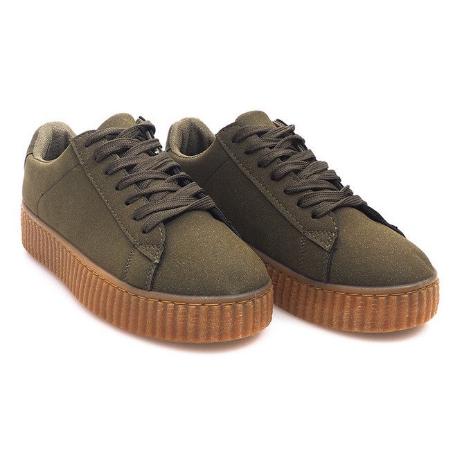 Botas Creepers en la plataforma verde AM-1101 1