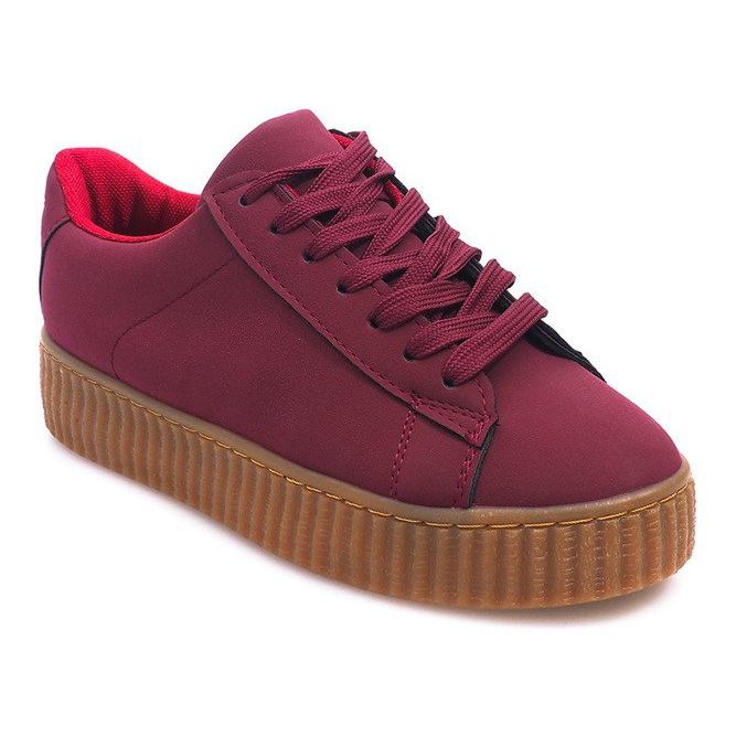 Botas Creepers en la plataforma roja AM-1101 rojo 2