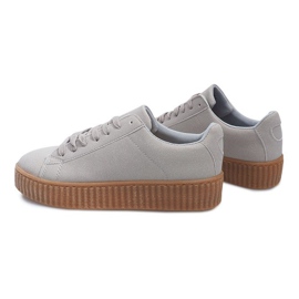 Botas Creepers En La Plataforma AM-1101 Gris 2