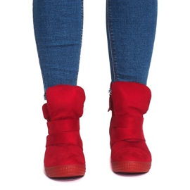 Deportivas Cuña Con Velcro 1703 Rojo 1