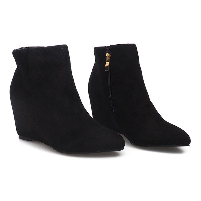 Botas de cuña en cuña B5062 Negro 1