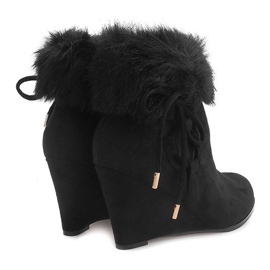 Botas negras en cuña L6058 negro 1
