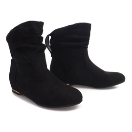 Botas de cuña de ante C-7111 Negro 1