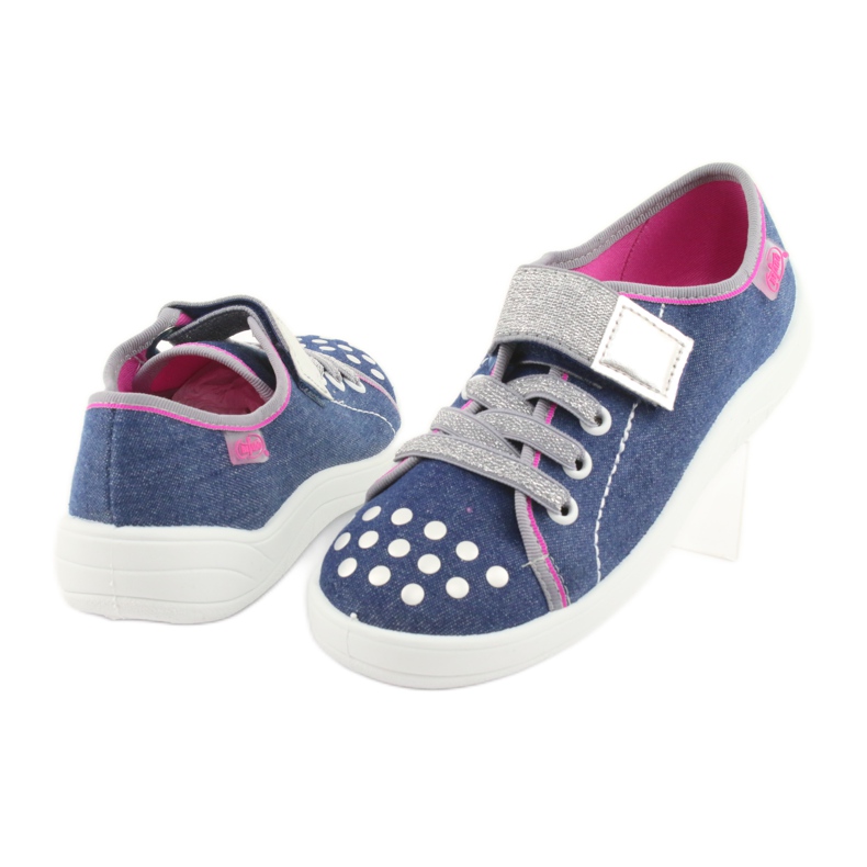 Zapatos befado para niños 251Y109 jeans azul marino rosado gris 4