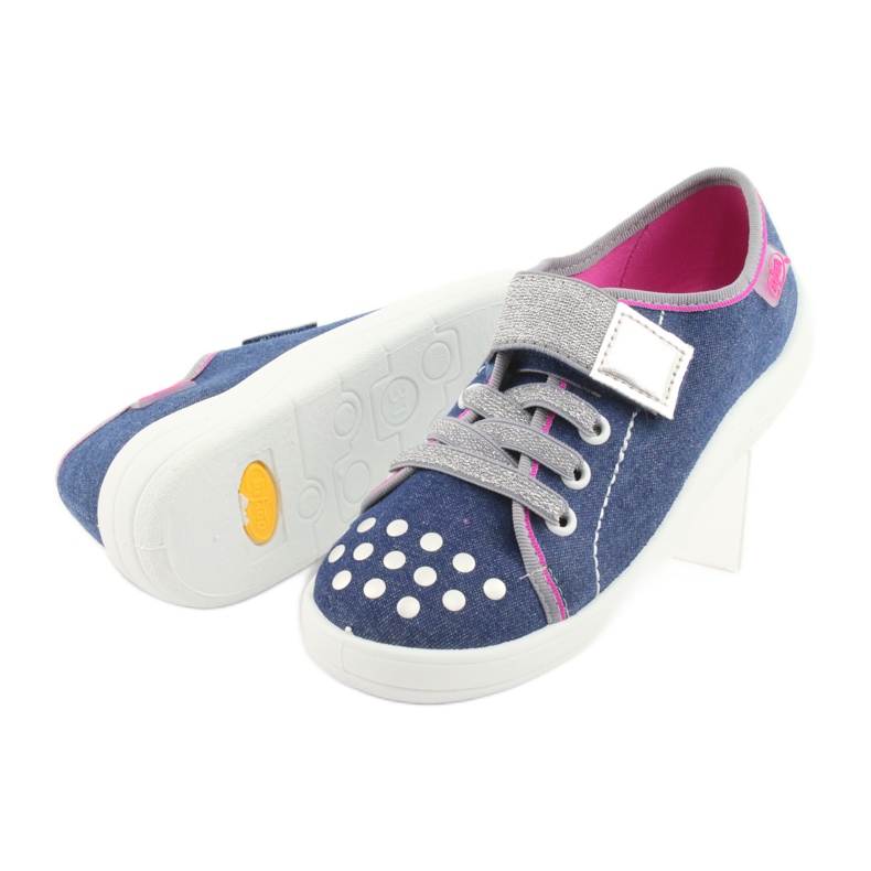 Zapatos befado para niños 251Y109 jeans azul marino rosado gris 5