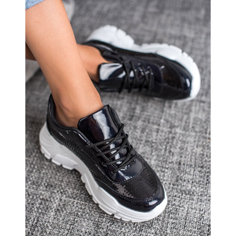 Marquiz Zapatos deportivos con lentejuelas negro 2