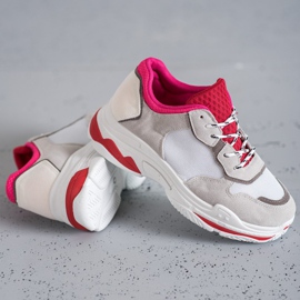 SHELOVET Calzado deportivo con cordones rojo gris 3