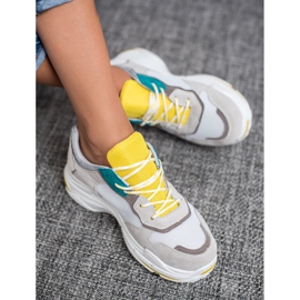 SHELOVET Calzado deportivo con cordones gris amarillo 1