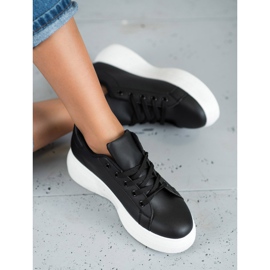 SHELOVET Zapatos con cordones en la plataforma negro 1