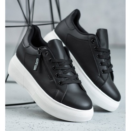 SHELOVET Zapatos con cordones en la plataforma negro 2