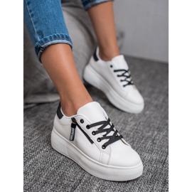 SHELOVET Zapatos con cordones en la plataforma blanco 5