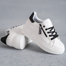 SHELOVET Zapatos con cordones en la plataforma blanco 2