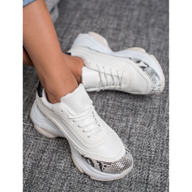 SHELOVET Zapatillas con estampado de serpiente blanco multicolor 1