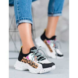 SHELOVET Zapatos deportivos con estampado de leopardo negro multicolor 5