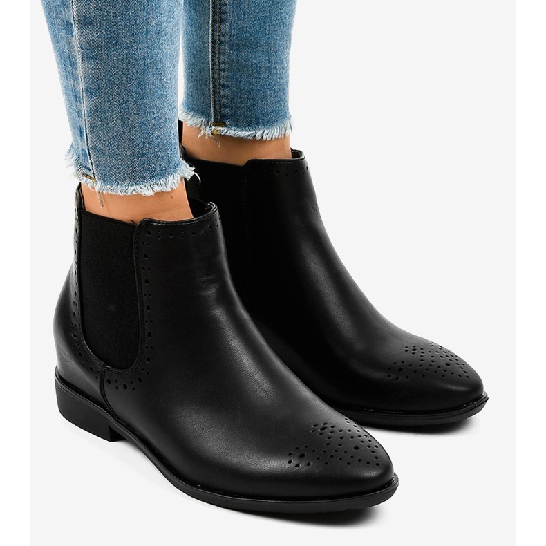 Botas negras con elástico A-187 negro 1 Botas negras con elástico A-187 negro 1