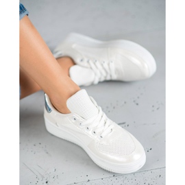 Jumex Zapatos deportivos atados blanco 5