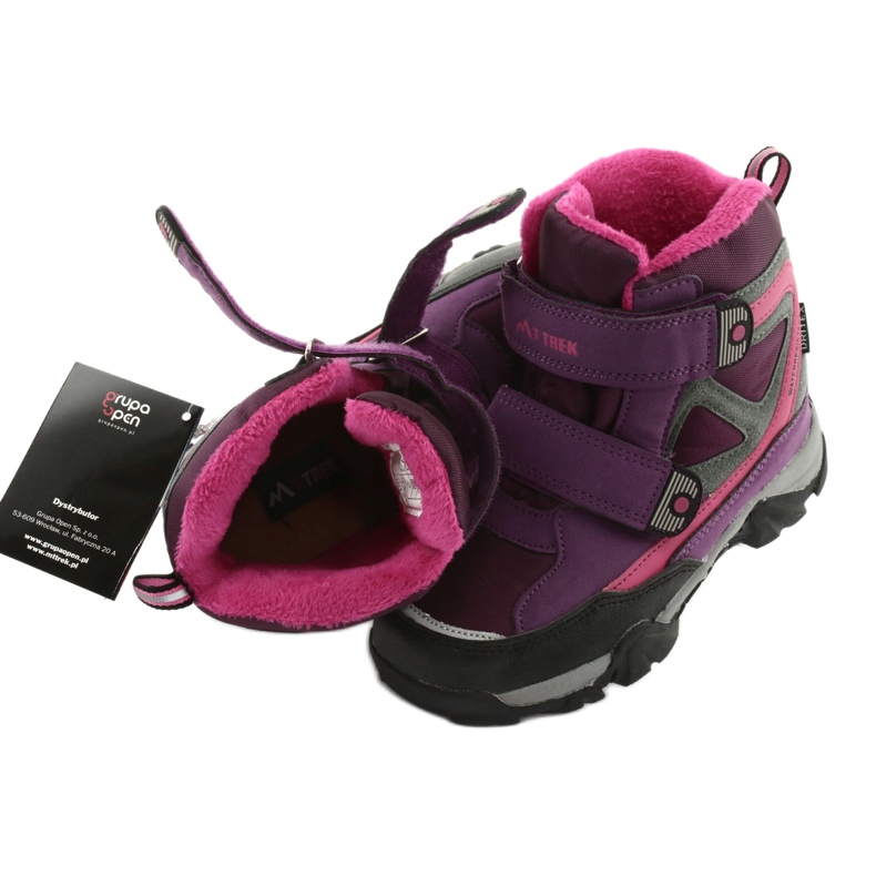 Botas MtTrek Velcro con membrana 18-501-011 violeta rosado gris 4