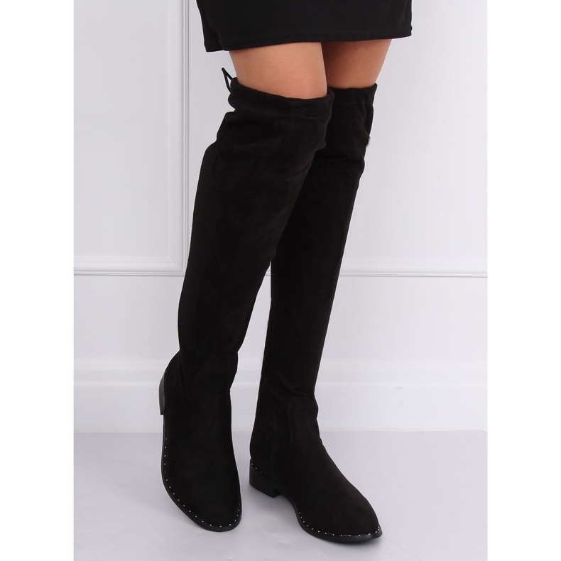 Botas de ante negro QT04P Black 1 Botas de ante negro QT04P Black 1