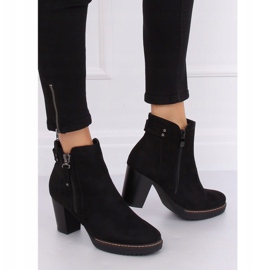 Negro ante negro 8B856 Botas negras de tacón alto 2