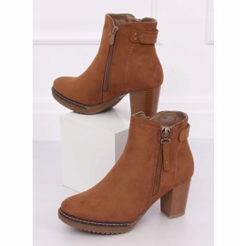 Botas de tacón ante beige 8B856 Caqui 3