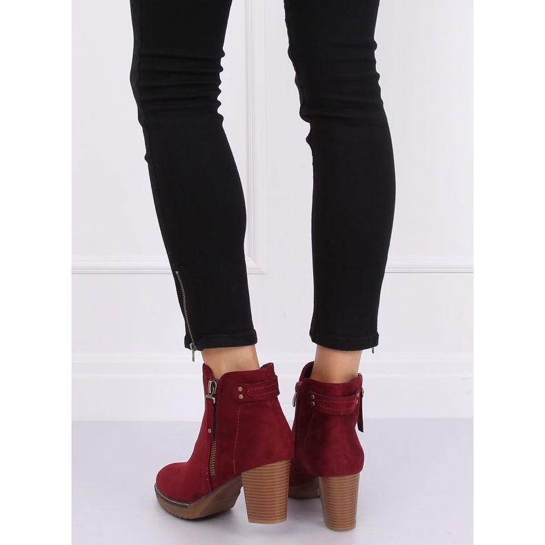 Botas de tacón ante granate 8B856 Wine rojo 1 Botas de tacón ante granate 8B856 Wine rojo 1
