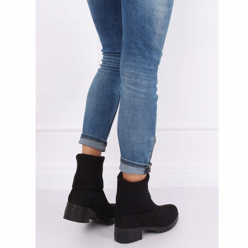Botas negras de mujer con ribete ZX2804 Negro 1