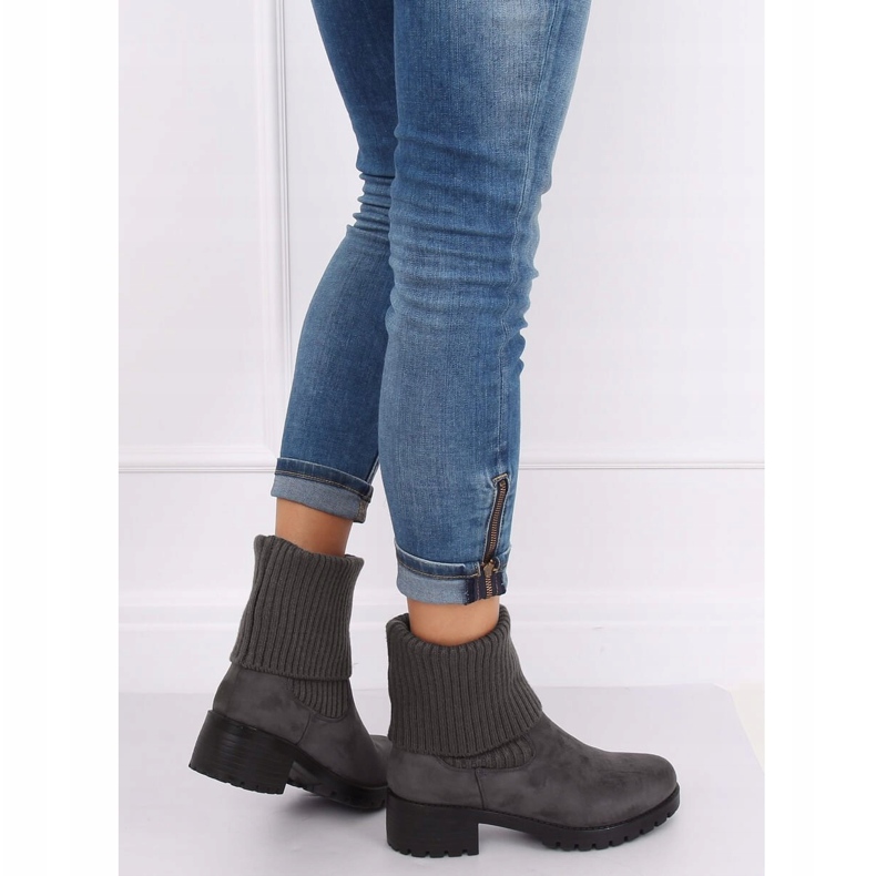Gris Botas de mujer con ribete ZX2804 Gris 2 Gris Botas de mujer con ribete ZX2804 Gris 2