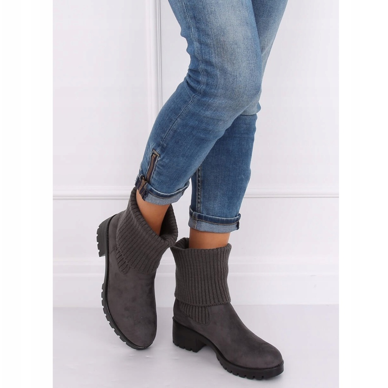 Gris Botas de mujer con ribete ZX2804 Gris 1 Gris Botas de mujer con ribete ZX2804 Gris 1